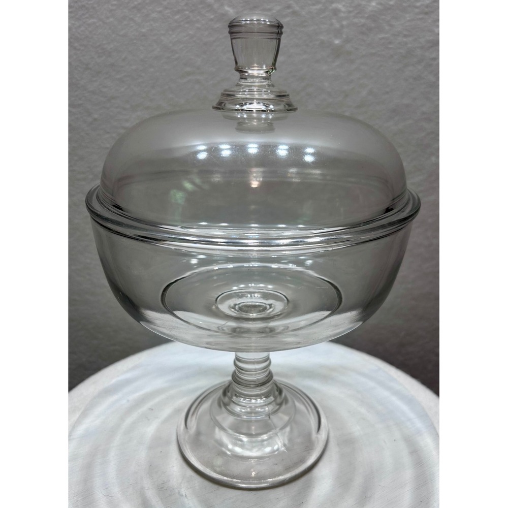 Vintage Riverside Glass Works No 75 Compote With Lid 12"H x 8"W